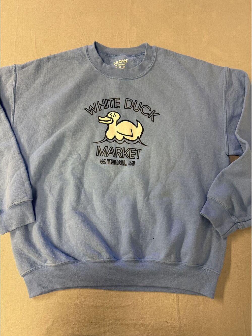 White Duck Market Merch Crewneck Whitehall Michigan - L